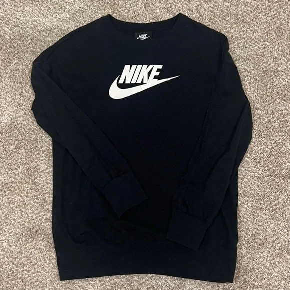 Nike Girls Long Sleeve Top Black size L - Picture 2 of 3